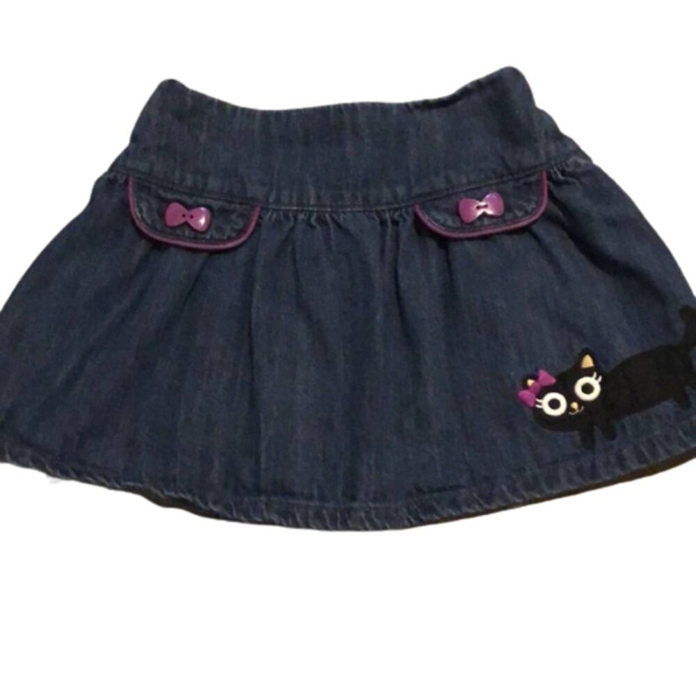 Children’s Place Purple Bow Cat Denim Skirt